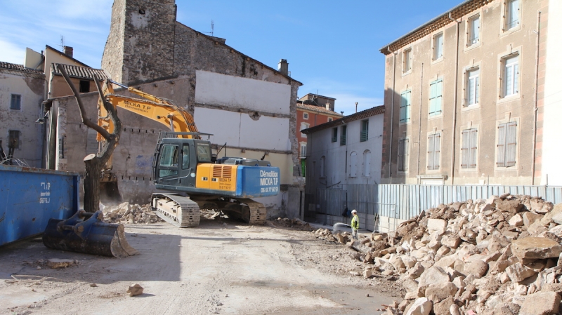 La démolition des immeubles rue des Aires est terminée