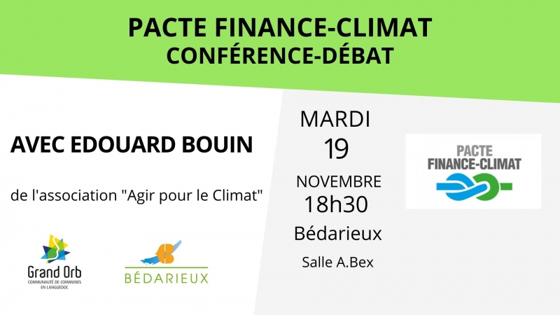 CONF&Eacute;RENCE-D&Eacute;BAT «PACTE FINANCE-CLIMAT»