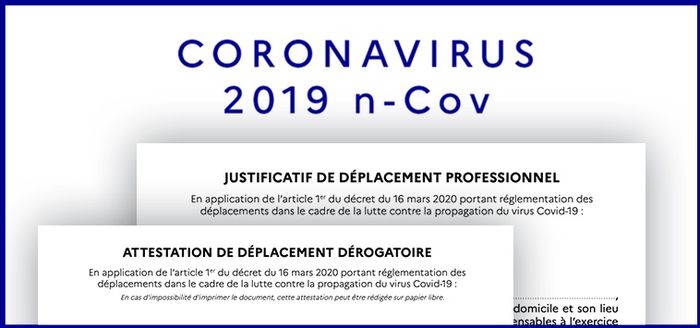 COVID-19 / Attestation de déplacement numérique et papier