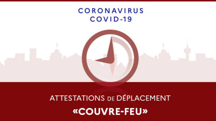 COVID-19 / Attestations de déplacement couvre-feu 18h à compter du 16 janvier 2021