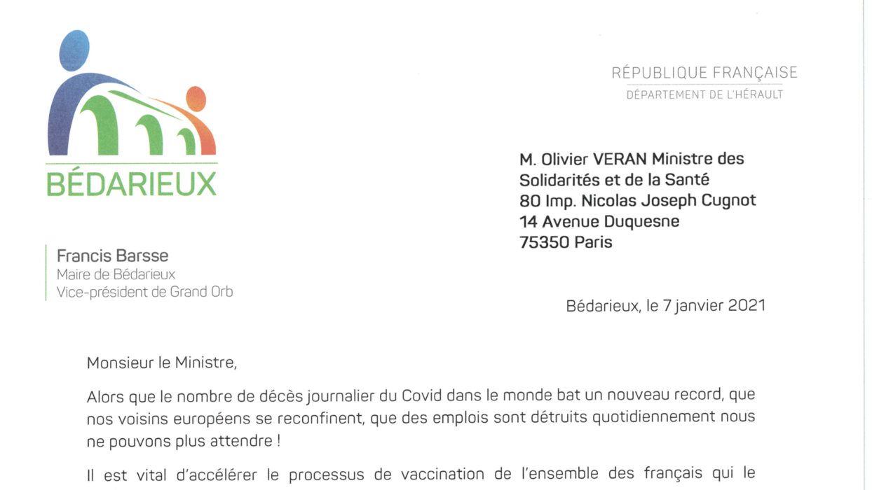 COVID-19 :  LA VILLE REJOINT L'APPEL DES ÉLUS LOCAUX