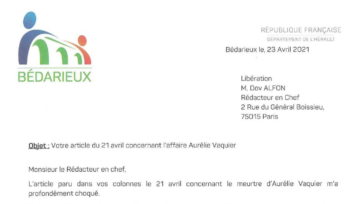 Réponse à l'article paru le 21 avril dans le journal Libération