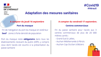 Covid-19 : Adaptation des mesures sanitaires