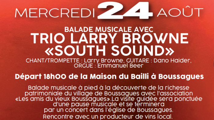 Balade musicale avec Trio Larry Browne «South Sound»