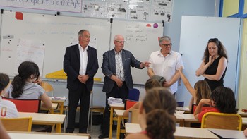 Le sénateur Christian Bilhac en visite à l’école Langevin Wallon