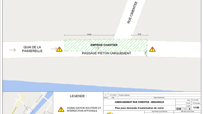 Rue Cimentée :  des travaux indispensables pour la sécurité des usagers