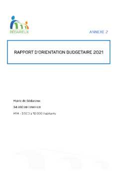 Rapport d'Orientation Budgétaire 2021