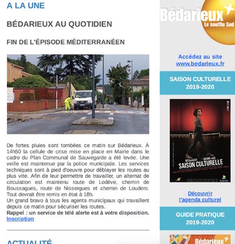 Lettre d'information N°377 - 23 octobre 2019