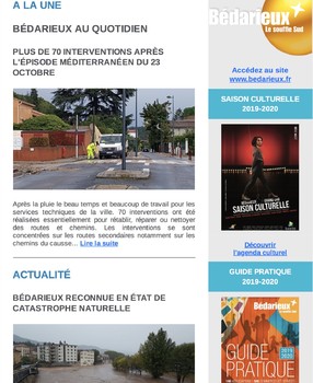 Lettre d'information N°378 - 31 octobre 2019