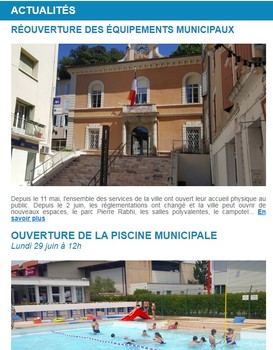 Lettre d'information n°407 - Réouverture des équipements municipaux