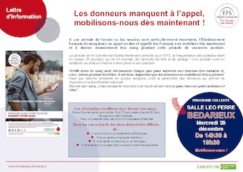 Lettre d'information EFS - décembre 2016