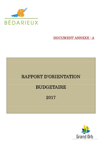 Rapport d'orientation budgÃ©taire 2017