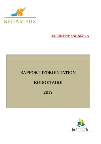 Rapport d'orientation budgétaire 2017